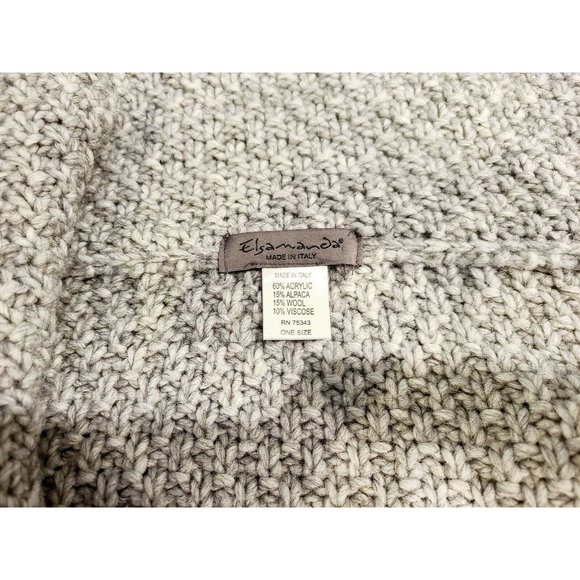 Elsamanda Sleeveless Chunky Knit Cardigan Sweater Wool Alpaca Gray One Size - Picture 6 of 11